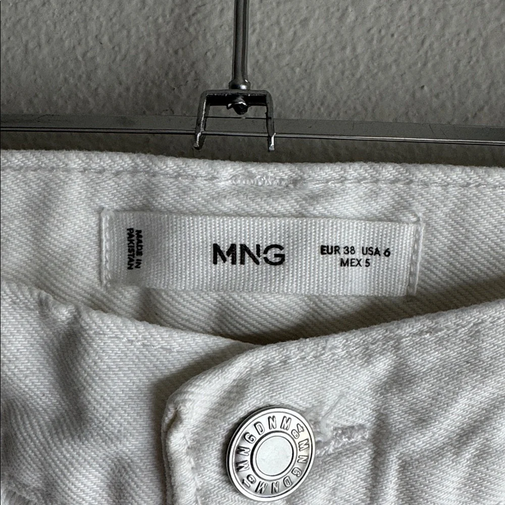 MANGO Carpenter Cargo Jeans White Wide Leg Jeans women’s size 6 US - Picture 3 of 4